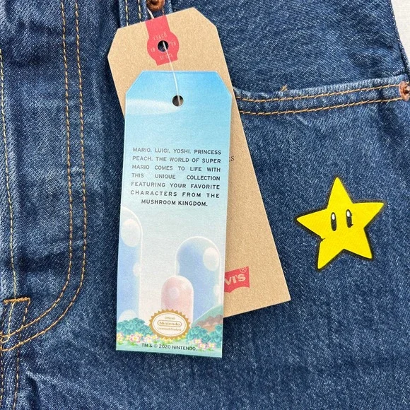 Levi's x Super Mario Women's 501 High Rise Shorts Size 24 - Picture 4 of 8